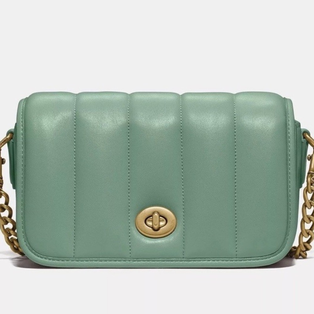 Coach Quilted Dinky Green Crossbody Bag EUC Authentic